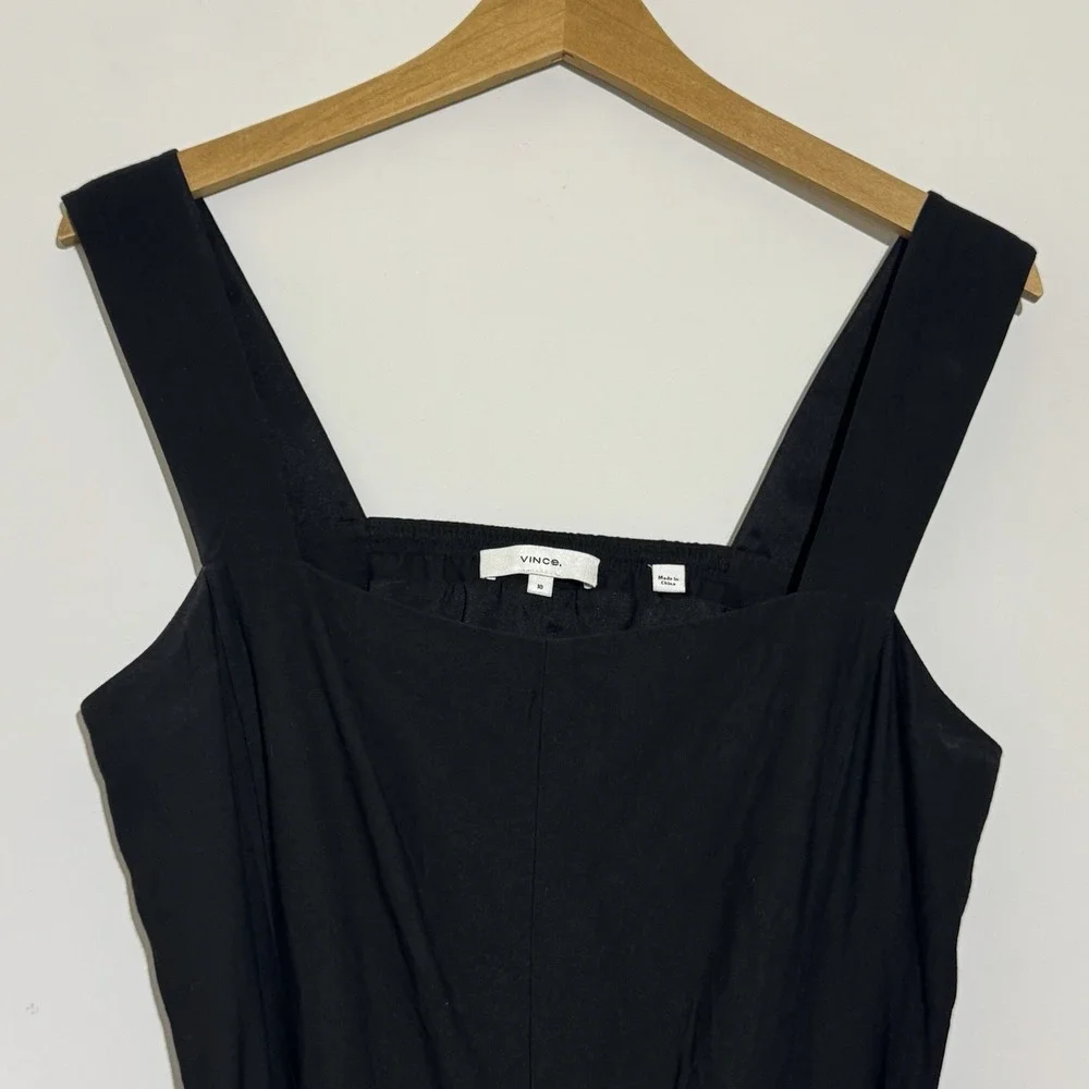 VINCE Women's Size 10 Belted Cropped Wide‎ Leg Jumpsuit $445 Open Back Quiet Lux